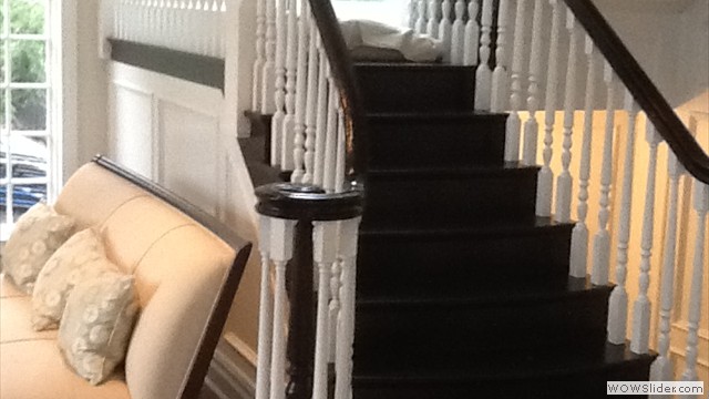 Custom Handrails & Staircase With Ebony Stain High Gloss On Handrails St. James, NY