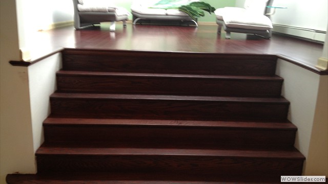 Installation Of Prefinished Bamboo & Sand & Refinishing Of Staircase To Match