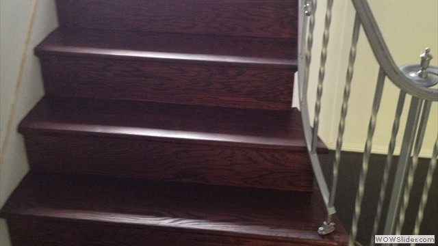 New Hyde Park Matching Steps To Prefinished Bamboo & Installation of Risers